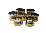 Tibetan Set of 7 Chakra Black Meditation Singing Bowl