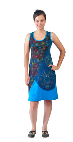 womens-sleeveless-dress-with-colorful-circular-dotted-embroidery(No Exchange/ No Refund)