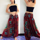 TATTOPANI Comfy Beach Baggy Boho Gypsy Full Length Loose Hippie Women Harem Pants Trousers - craze-trade-limited